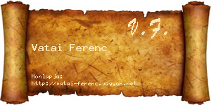 Vatai Ferenc névjegykártya